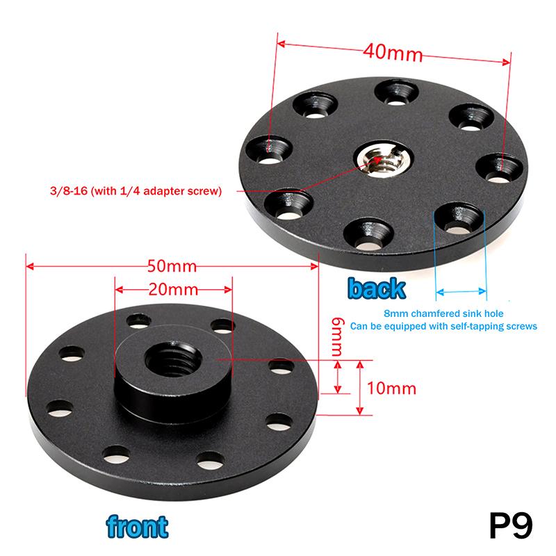 Sko Montering Metalplade Vægmontering 1/4 3/8 Tomme Gevind Stativ Adapter Holder Til Projektor Skærm Camping Lys Blitz Kamera