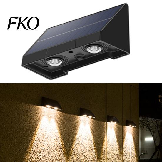 Solar Courtyard Lighting Fence Light, Outdoor Wall Washer Waterproof Large Capacity Battery Lights Lamp, Garden Street Balcony Yard Stairs Decor