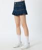 ANDTHEOTHER Pleated Denim Mini Skirt Blue
