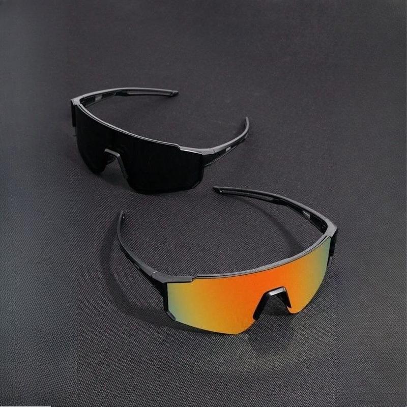 2PCS Outdoor Cycling Sunglasses Anti Glare Protection Sun Shading Unisex Riding Mountain Climbing Running Glasses