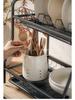Ceramic Utensil Holder: Knife, Fork, Spoon, Chopsticks, Pen Organizer for Kitchen.