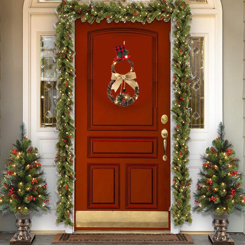 Couronne de Noël à LED: Ornement de Décoration d'Intérieur pour Mur ou Porte