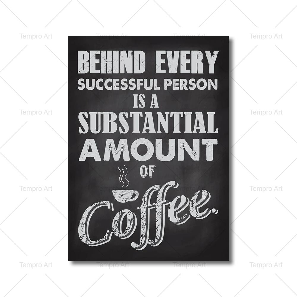 Canvas Painting Retro Wall Pictures Coffee Shop Decoration Coffee Art Vintage Style Chalkboard Poster Prints Cafe Kitchen Decor