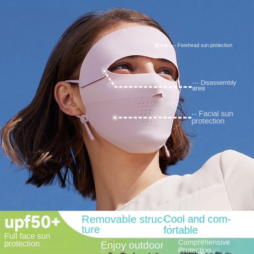 Breathable Sun Protection Face Cover Solid Color Face Gini Mask Outdoor Hiking