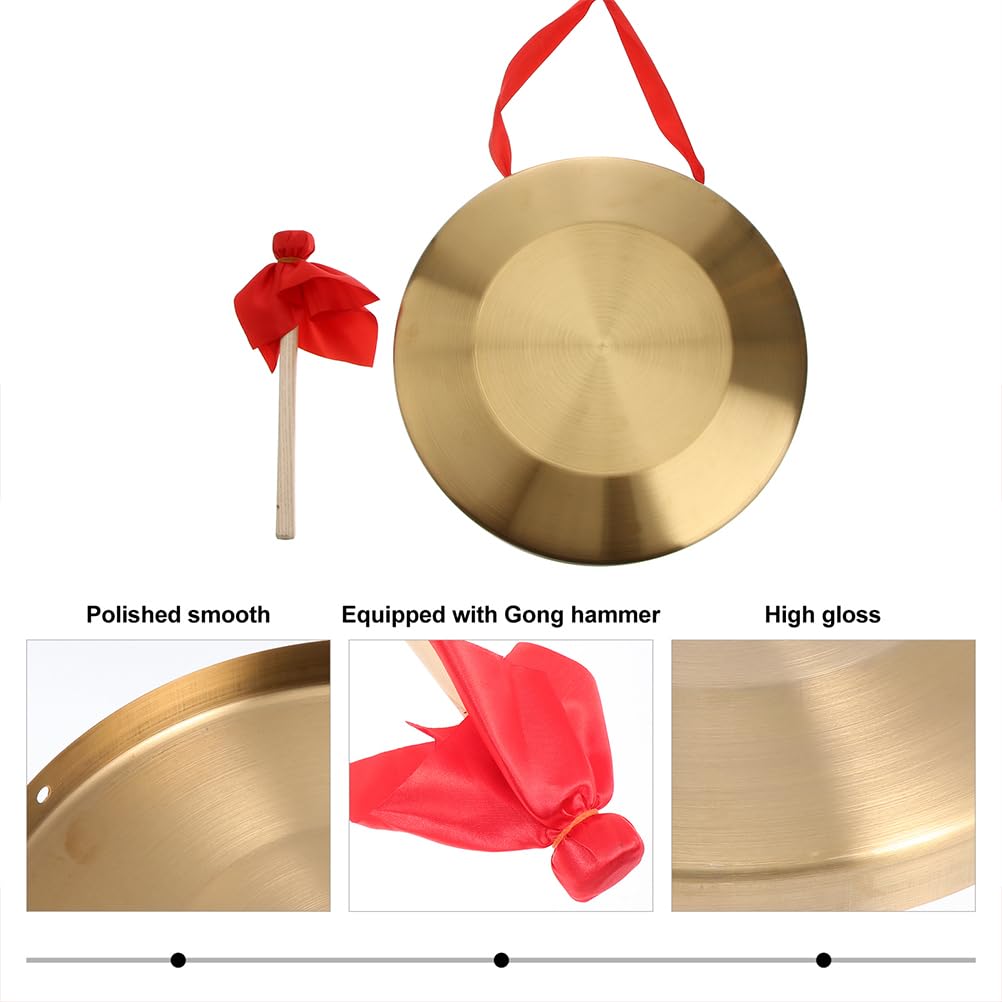 EXCEART Dora Dora Musikinstrument Tam Tam Gong Schlaginstrument Trommel Zeichen Kupfer Stahl mit Spielhammer Eröffnung Passende Atmosphäre Schlägel
