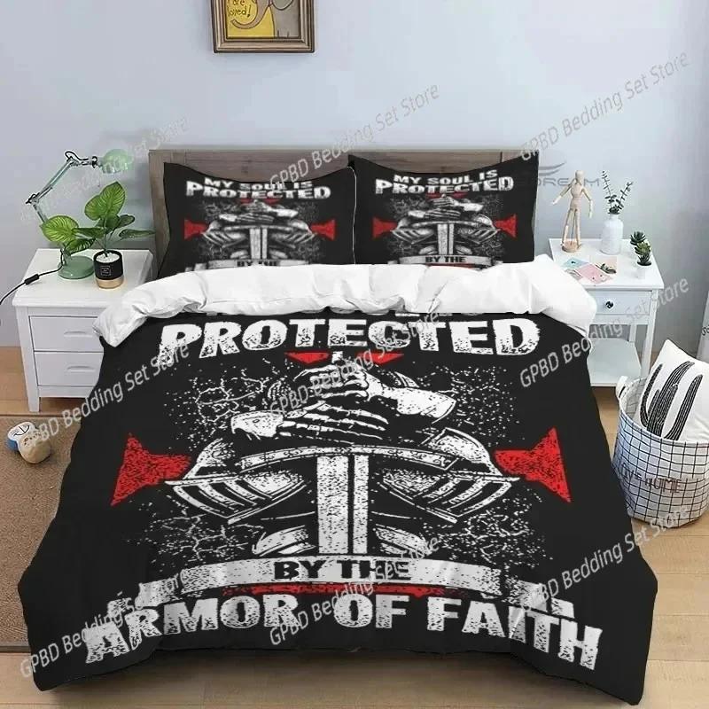 3D Print Medieval Knights Templar Bedding Set Bedroom Soft Modern Bedspreads Comefortable Duvet Cover Quilt Cover And Pillowcase