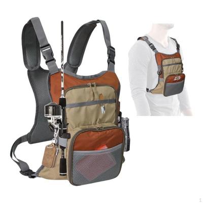 Mochila de Pecho para Pesca con Mosca Tela Oxford Comodidad Ligero Senderismo para Hombres Mujeres Exterior Ergonómico Rápido