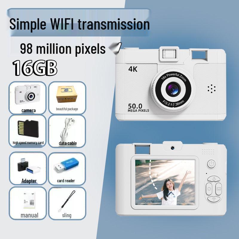 9800W Retro Digitalkamera mit Dual-Objektiv: HD-Foto & Video für Studenten