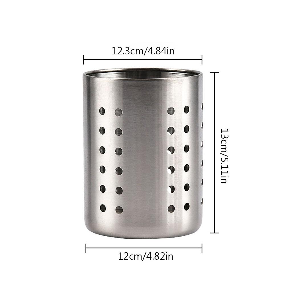 Stainless Steel Cooking Utensil Holder Easy Cleaning Metal Canister Thickened Weighted Base for Organize Drawers and Countertops