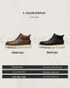 Men's Retro High-Top Leather Martin Boots - Winter Warmth, Thick Sole, Height Increasing, British Style for Autumn Trend.