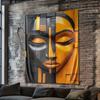 Geometric Abstract Face Digital Printing Polyester Wall Tapestry Suitable for Use In Living Rooms Bedrooms Offices Bars Party