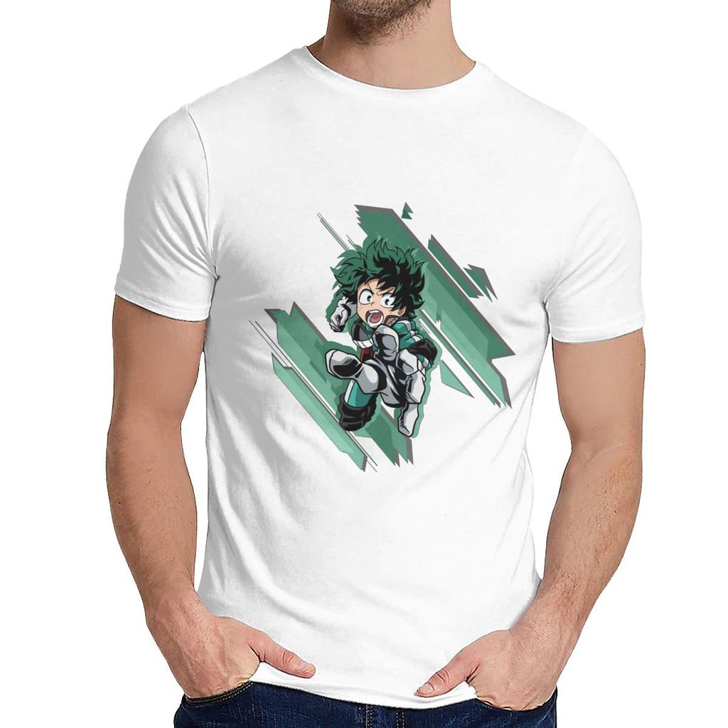 Arrival Hero Academia Midoriya Izuku Deku T Shirt Pure Cotton Graphic O Neck Cartoon Print