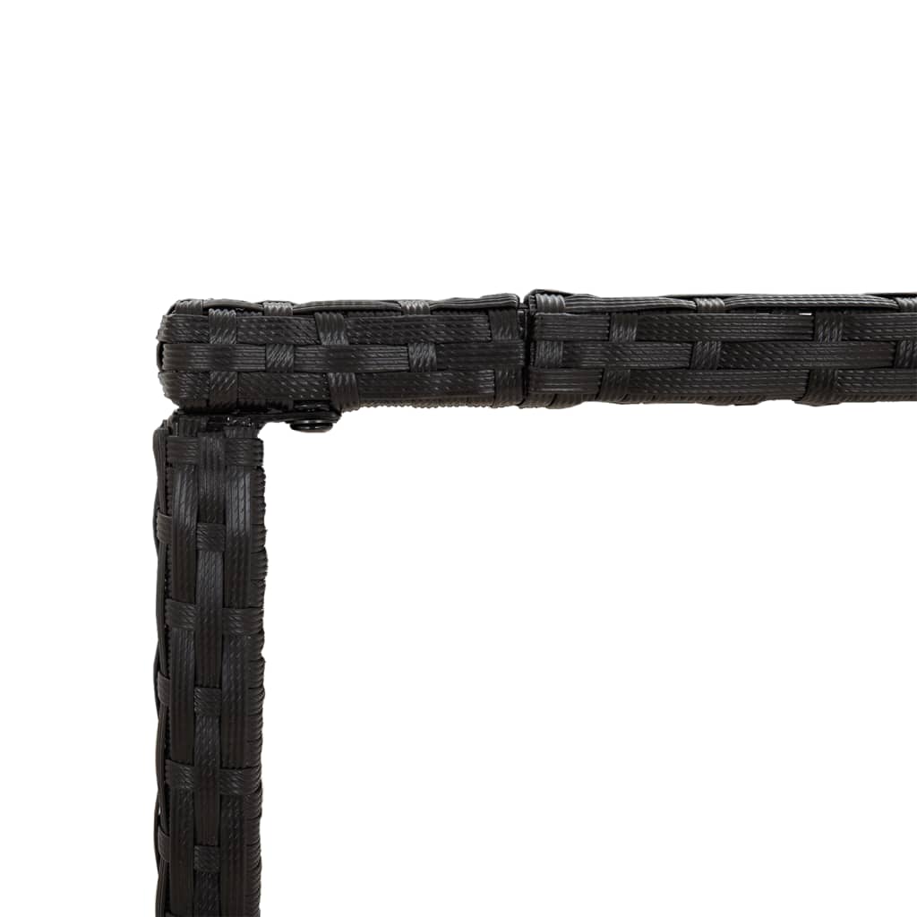 Bar Table with Glass Top Black 110 x 70 x 110 cm Poly Rattan