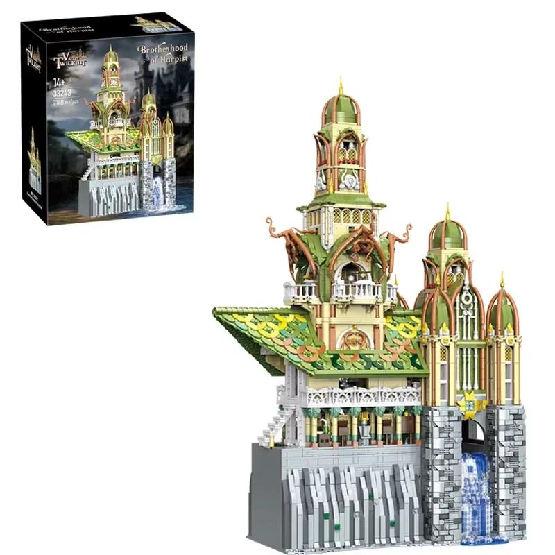 European Elf City Building Blocks Set Nine-in-one Giant Palace Models Bricks Desktop Decoration Diy Toys For Kids Holiday Gifts