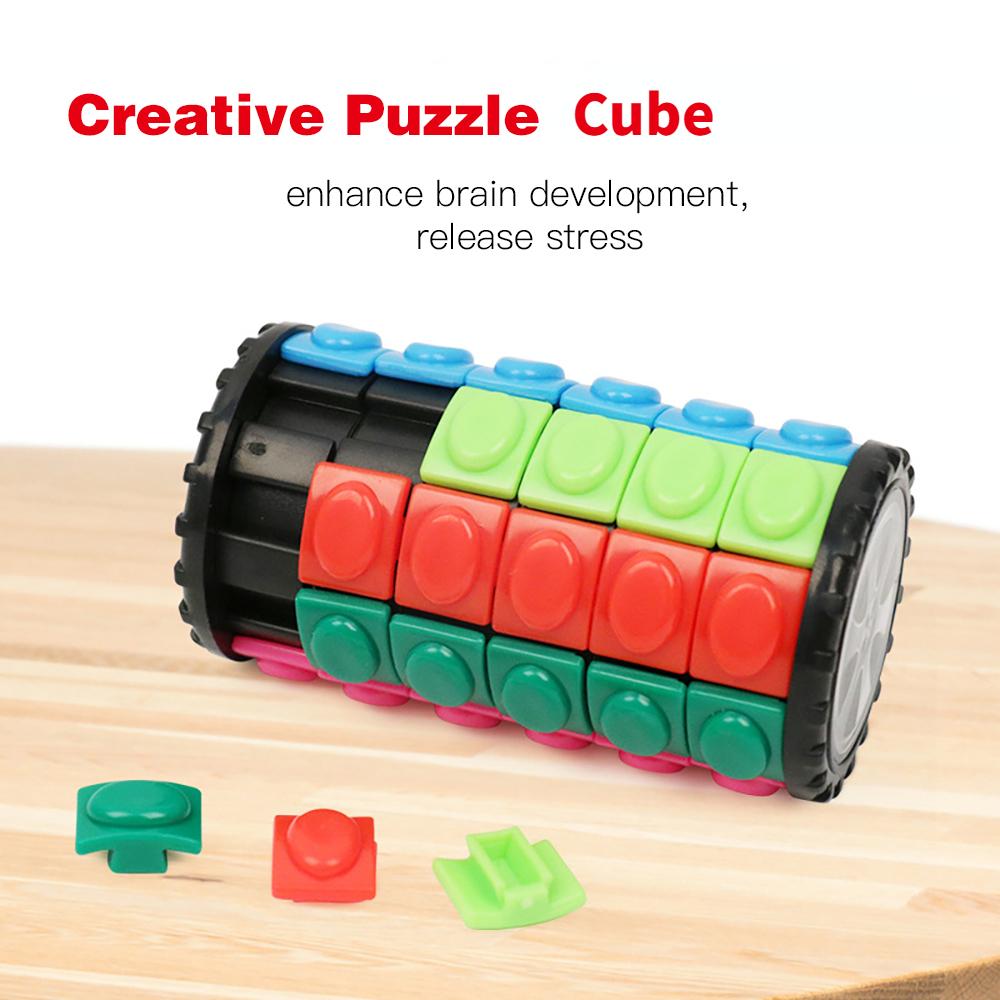 Kreatywna 3D Obrotowa Zjeżdżalnia Kostki Puzzle Kolorowa Wieża Dekompresja Nowość Kostki Puzzle Dla Dzieci Zabawka Rodzic-dziecko Montessori Rekwizyt Prezent