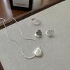S925 Sterling Silver Heart-Shaped English Letter Necklace Blogger Style Niche Design Glossy Love Collarbone Chain