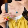 Trendy Colorful Resin Flower Pendant Necklace For Women Girl 2026 New Aesthetic Charm Neck Jewelry Accessories Decorations