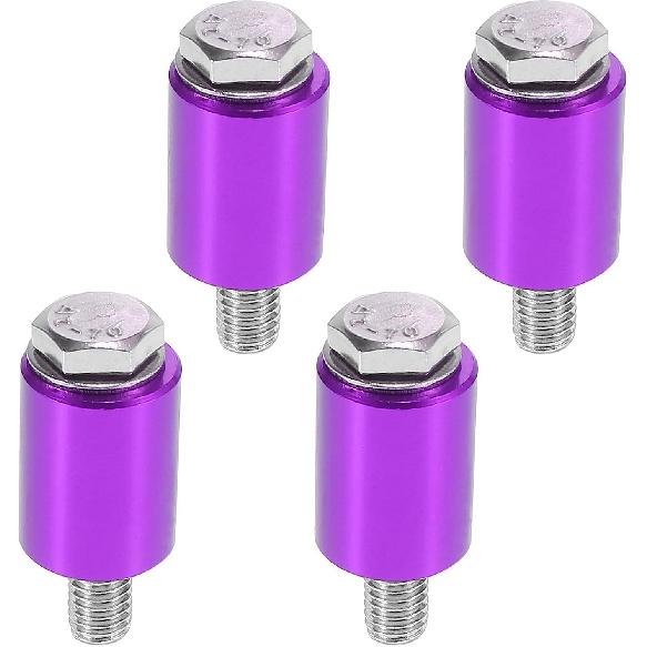 4 Pcs Car Engine Motor Hood Vent Spacer Riser Hood Vent Spacer Riser Kit Aluminum Alloy 8mm Purple