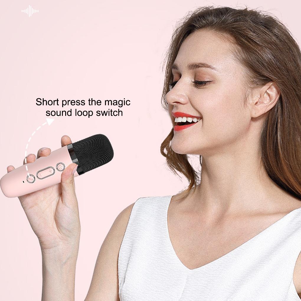 Karaoke All-in-One-Mikrofonlautsprecher Tragbarer Bluetooth-Lautsprecher mit kabellosem Mikrofon-Subwoofer für Kinder, Erwachsene, Spielzeug, Geschenke