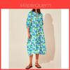 Vestido de Verano Floral con Corte Holgado y Cinturón de Lazo para Mujeres Casual