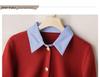 Elegant Knit Cardigan with Shirt Collar - Fashionable Two-Piece Style for Spring & Autumn 2026