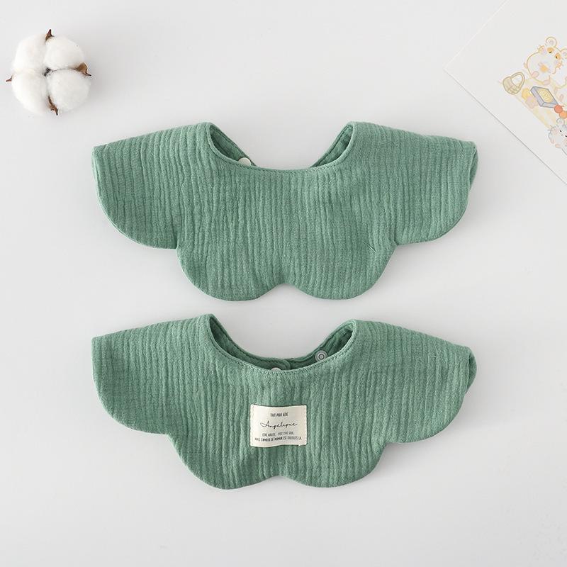 Śliniak dla niemowląt z czystej bawełny w stylu koreańskim, jednolity kolor, dwustronny, zapobiegający ulewaniu, Klasa A