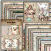 Retro Elf Kingdom European & American Collage Paper Set - 12 Sheets for Journaling & DIY Stickers