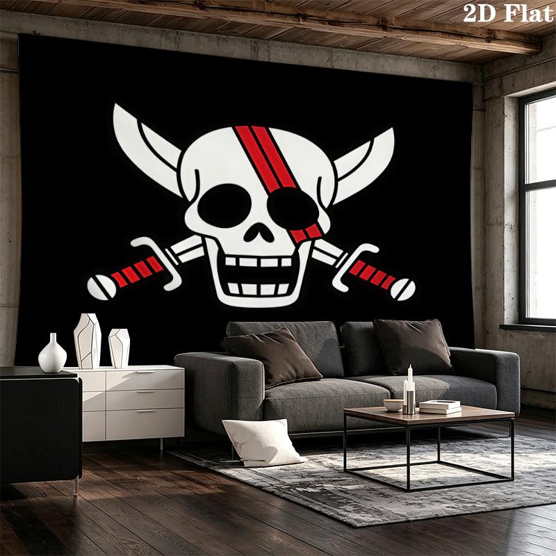 One Piece Logo Wall Tapestry Aesthetic Wall Hanging Printed Fabric Blanket Decorative Tapestries For Bedroom Living Room Home Decor