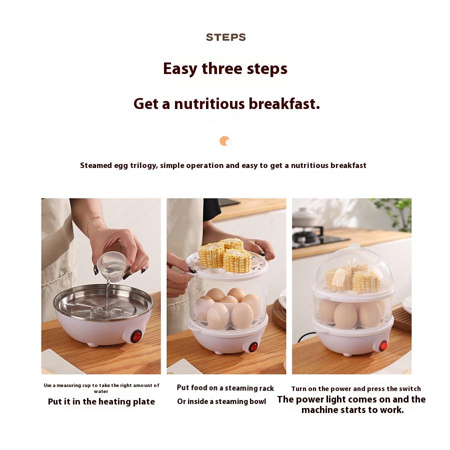 Multi-function Electric Egg Cooker Single Double Layer Egg Cooker Mini Steamer Poaching Kitchen Cooking Machine