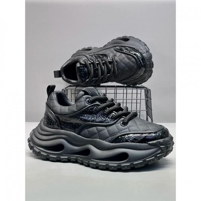 Mens Premium Leather Chunky Sneakers Casual Thick Sole Height Increasing Comfortable Walking Shoes