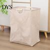 Easy Clean Laundry Hamper Basket with Wooden Handles, Cotton And Linen Large Portable Dirty Clothes Container Basket, Storage Space Saving Foldable