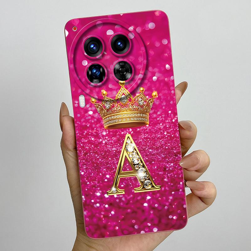 Camon30 Phone Case For Tecno Camon 30 Pro Premier 5G Casing Crown Letters Liquid Silicone Protection Back Cover Anti Slip Funda