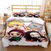 Set Biancheria da Letto Demon Slayer Kamado Nezuko Set Copripiumino Copriletto Federa Misura King Queen Full Singolo Biancheria da Letto Bambini Adolescenti Regalo