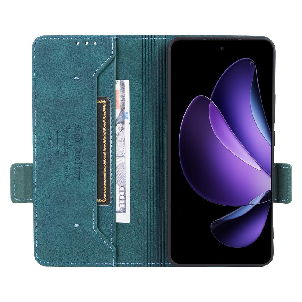 For Oppo Reno13 F 5G (Reno 13 FS 5G)/4G Case Leather Wallet Flip Phone Cover with Hardware Decor