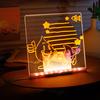 LED Acrylic Dry-Erase Board with 7 Pens Stand Reusable Kids Adults Students Glowing Light-up Clear Acrylic Memo Note Message Writing Board for Office