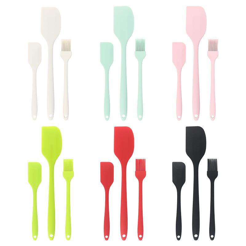 3-piece Spot Integrated Silicone Spatula Oil Brush 3-piece Set Baking Cream Spatula Single Cake Scraper Baking Tool
