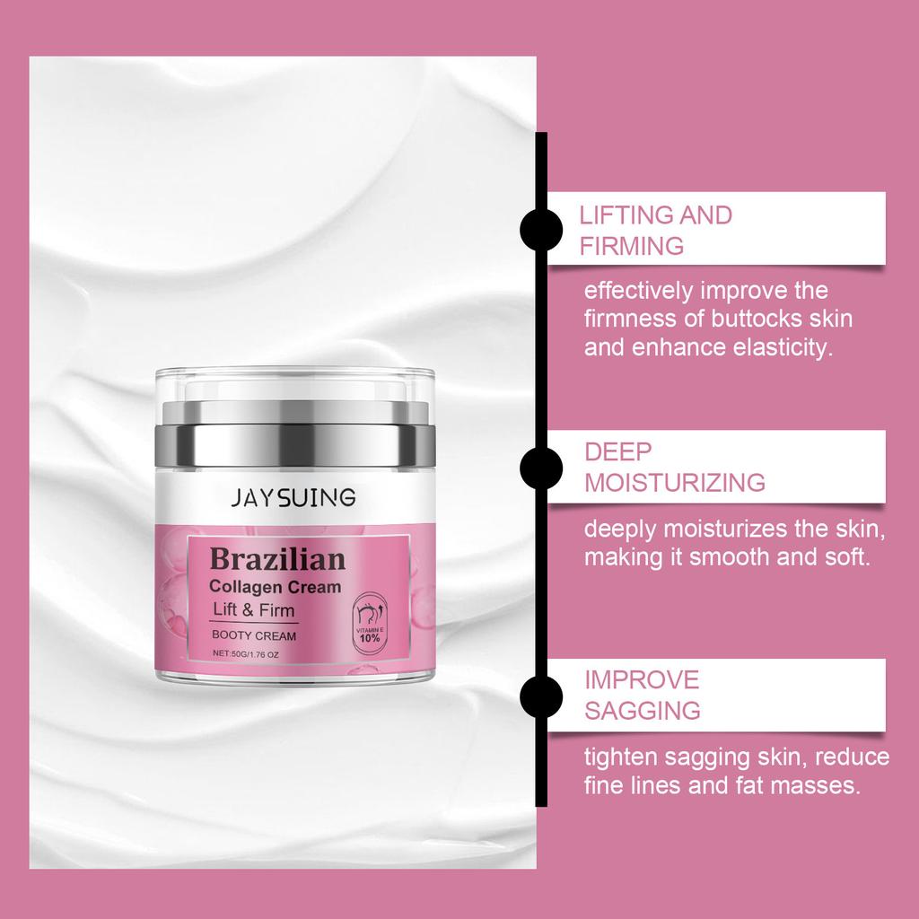 Jaysuing Kollagen Hoftestrammende Krem Forbedre Slapp Hud Øke Elastisiteten Form Perfekt Kontur Dyp Næring Oppstrammende Rumpe