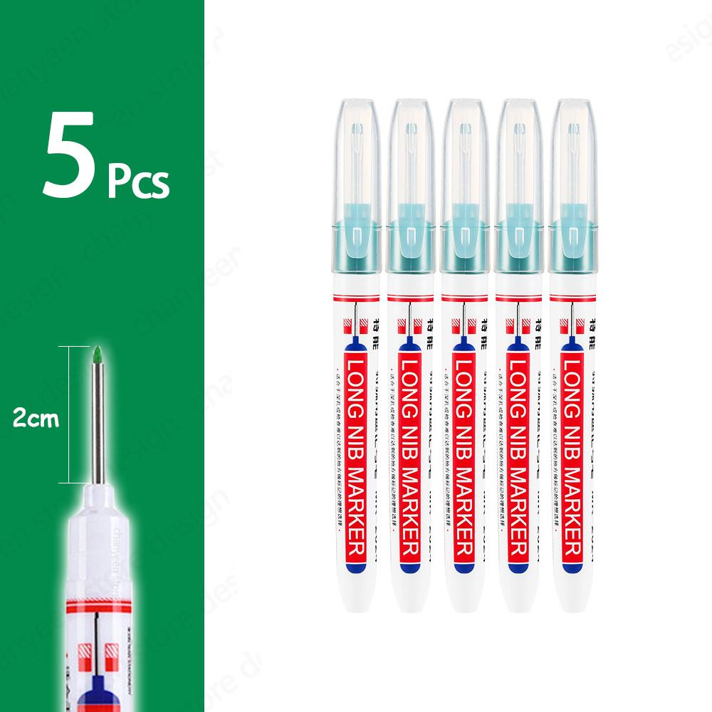 

5-50Pcs 2cm Waterproof Long Head Markers Deep Hole Marker Pen White/Red/Black/Blue/Green for Metal Carpenter Woodworking Tools
