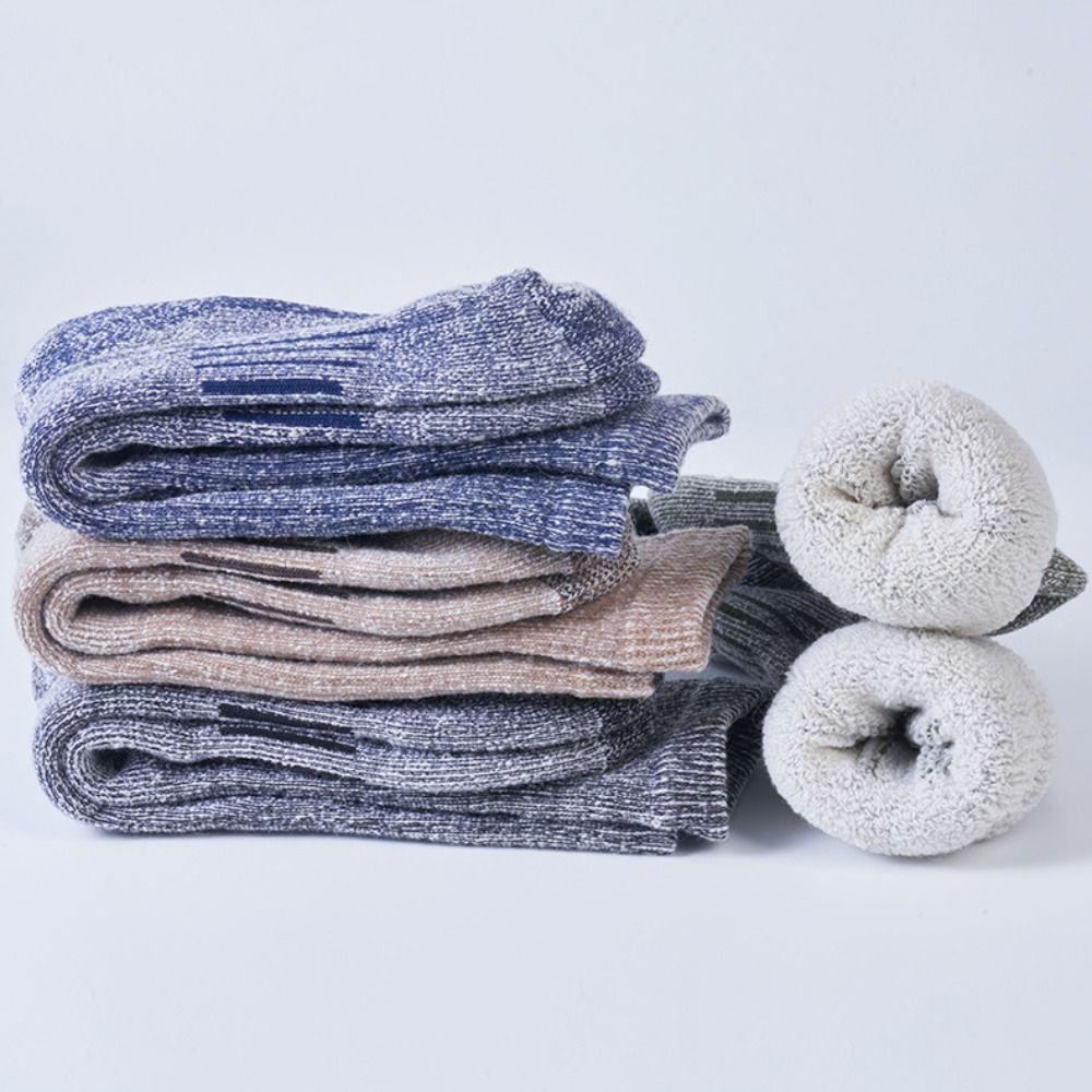 Fashion Fuzzy Merino Wool Socks Mountaineering Breathable Winter Warm Socks Thickened Thermal Socks For Men