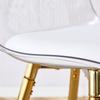 2-Piece Set Bar Stools with Transparent Backrest, Gold Frame, High Chair – for Café, Living Room and Bar Area