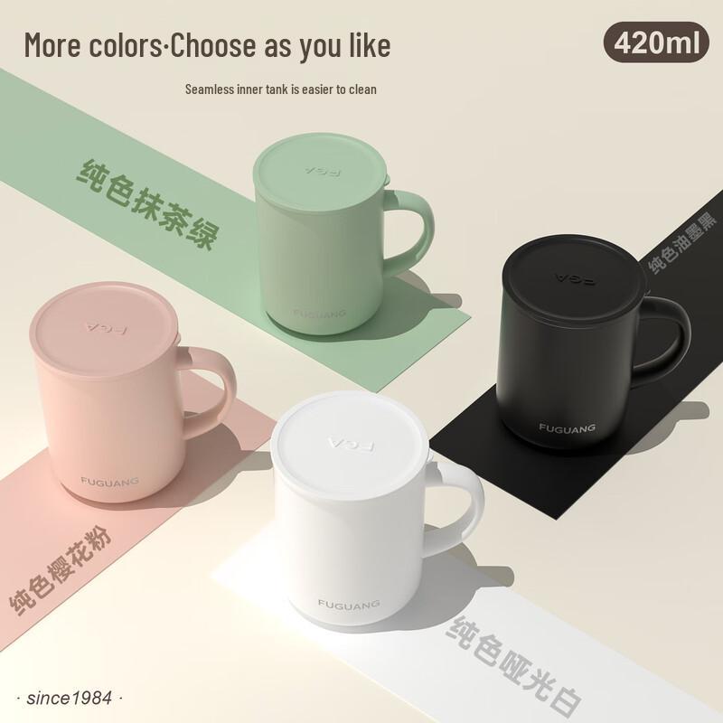 Fuguan 316L Stainless Steel Insulated Coffee Mug with Lid