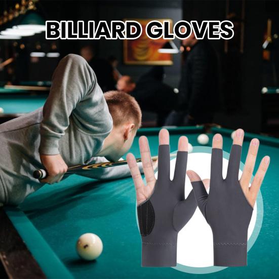 1Pc 3-Finger Billiards Glove Anti-slip Sweat-absorbing Breathable Men Women Right Hand Snooker Cue Sport Glove Billiards Accessories