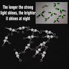 MNFT 25Pcs Stainless Steel T-Turn 3 Way Fishing Connector Rolling Swivel Fishing Tackle Connector Luminous beads attract fish