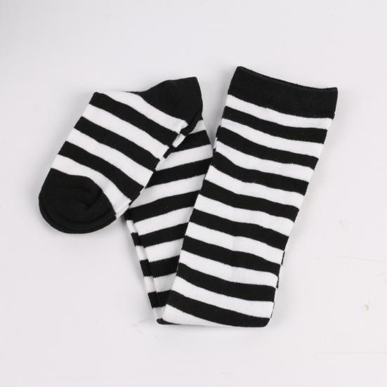 Stockings Color Block Striped Women Over The Knee Thigh High Socks for Christmas