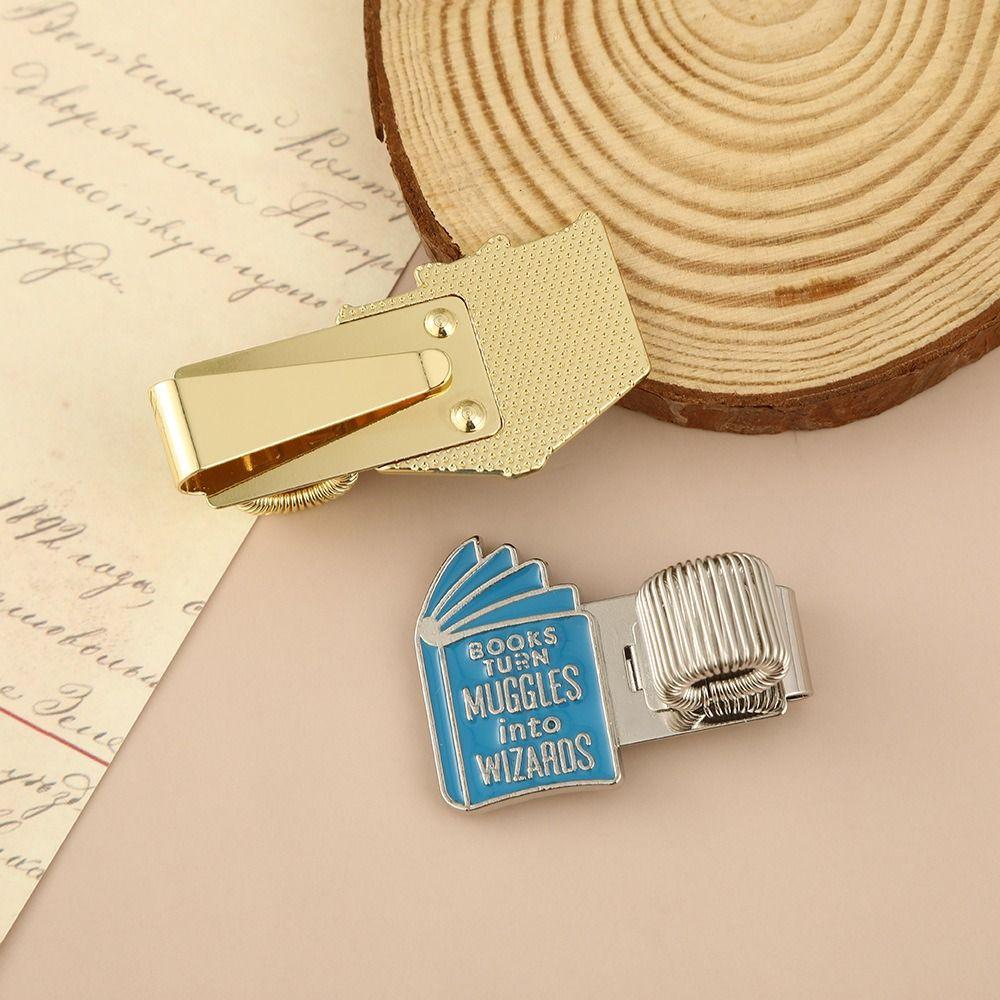Book Shaped Pen Clip Metal Spring Pen Keeper Multi-functional Pen Holder  Journals & Notebook