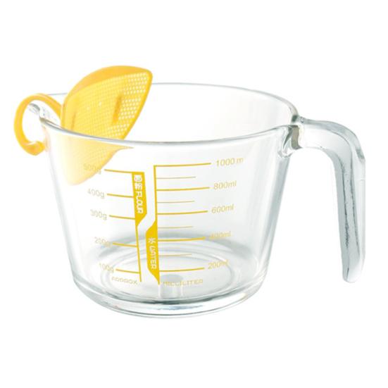 Skleněná odměrka 500/1000ml Žáruvzdorná odměrná konvice s výlevkou a ryskami Kuchyňské odměrné nástroje