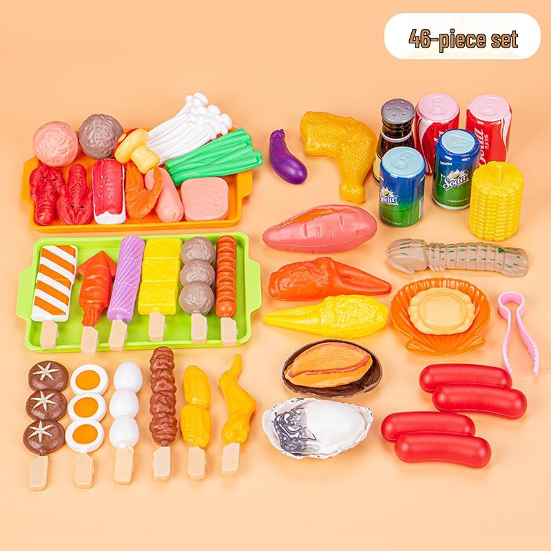 Kids' Pretend Play BBQ Set: Grilled Meat & Skewers Kitchen Toy