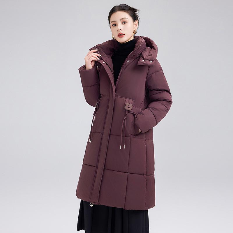 Women's Mid-Length Hooded Down Cotton Jacket - 2024 Autumn Fashion, Casual and Warm Coat