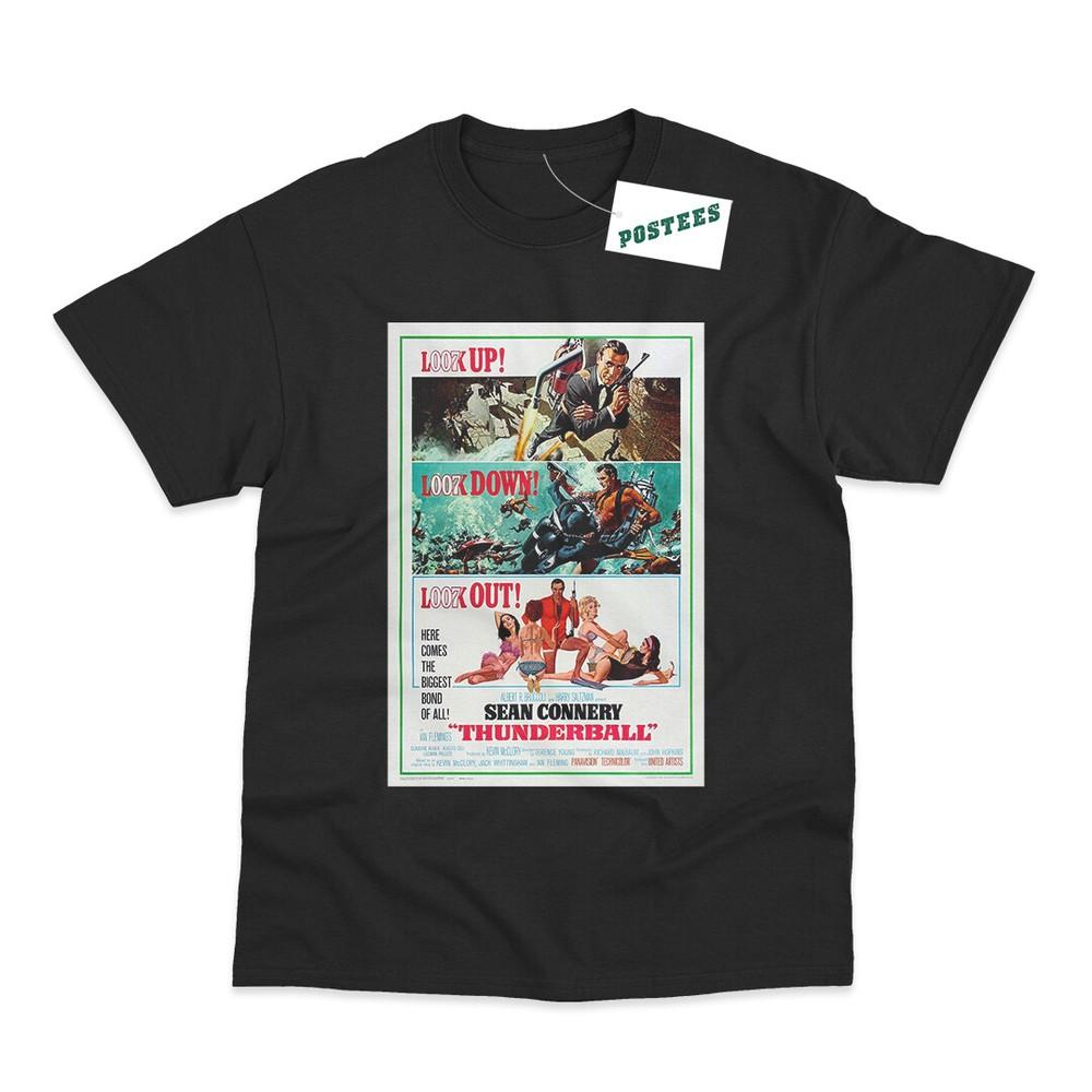 Retro Movie Poster Inspired By James Bond Thunderball DTG Printed TShirt Unisex T-Shirt S