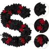 Gothic Style Halloween Maple Leaf Rose Vine Maple Leaves Plastic Simulated Maple Leaf Vine Lifelike Fake Fallen Leaves